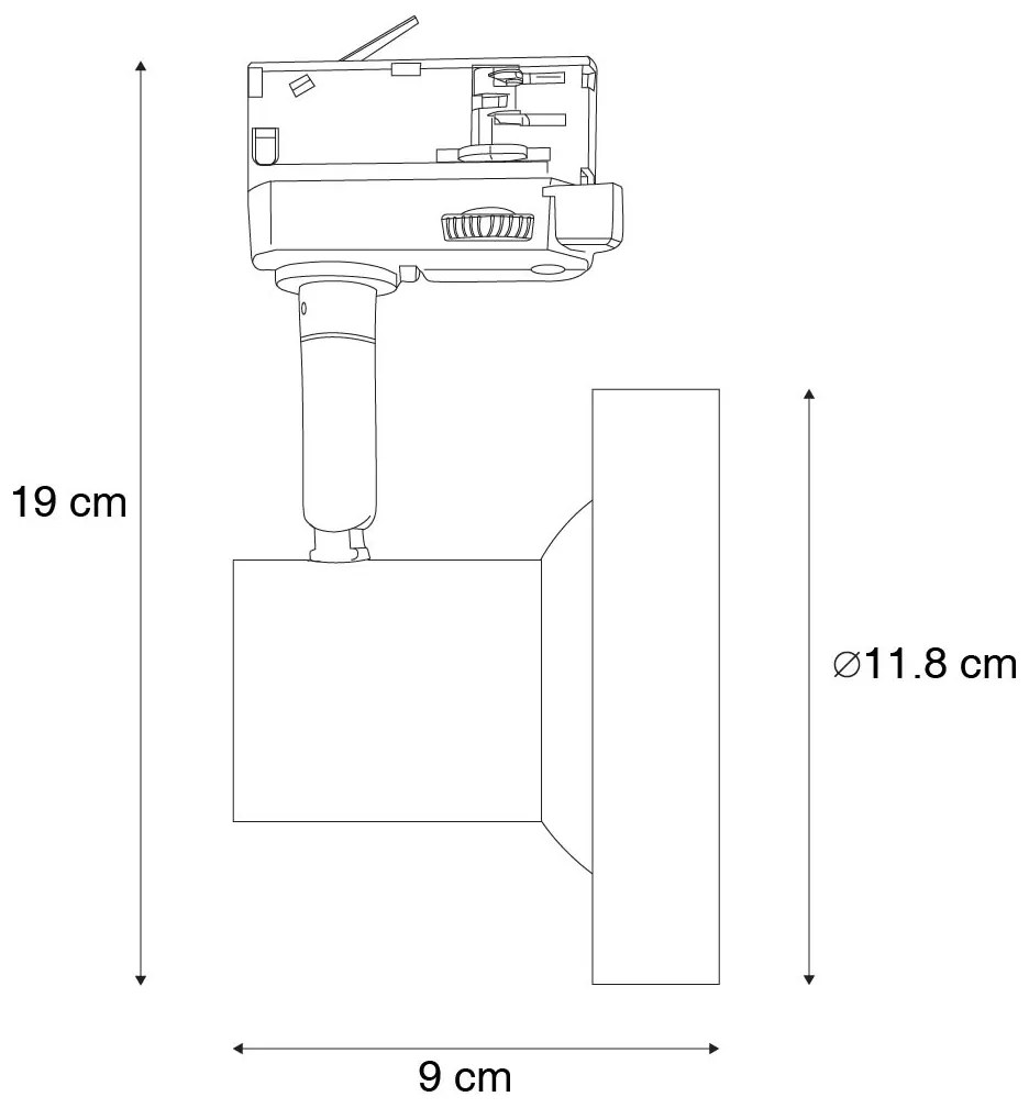 Nowoczesny reflektor szynowy 3-fazowy czarny AR111 - Jeany