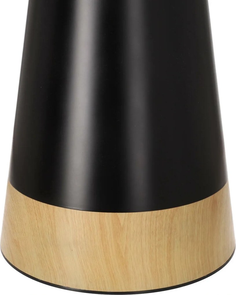 Mały stół do jadalni okrągły Soleilo Duo 80 cm, czarny/naturalny