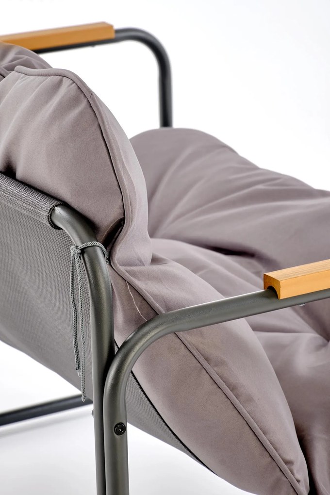 HUDSON Zestaw ogrodowy HUDSON sofa, 2 fotele, ława, popielaty nowoczesny