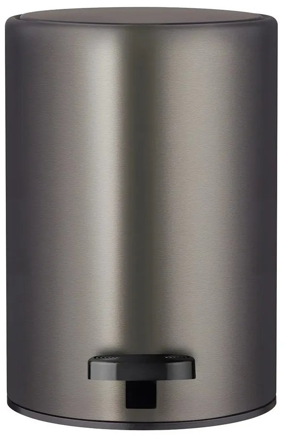 Ciemnoszary stalowy kosz na śmieci z pedałem 3 l Modo – Blomus