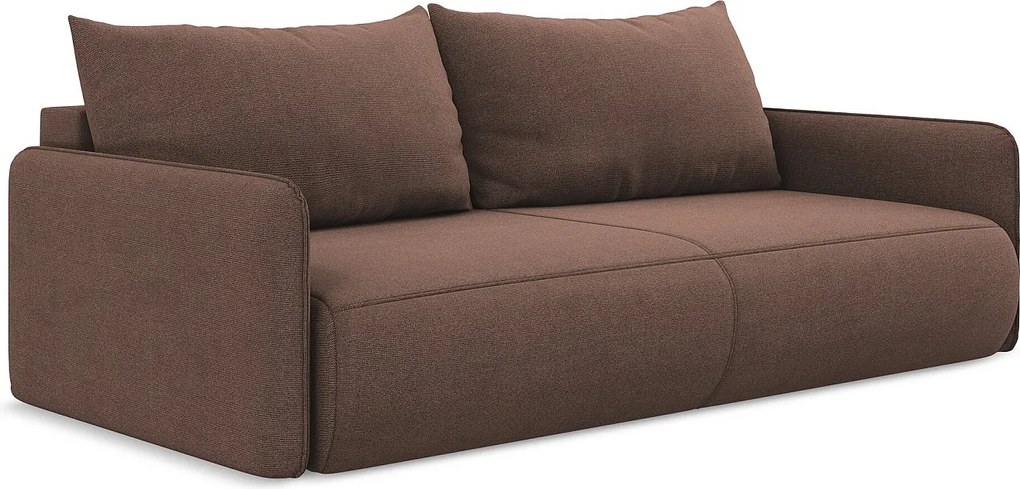 Kanapa 3-osobowa z funkcją spania - z tkaniny strukturalnej - pudrowy róż - NANEA