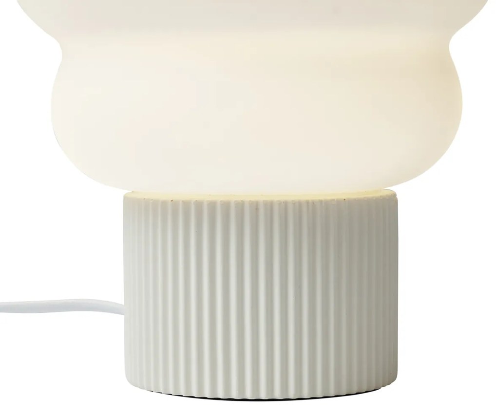 Lampa stołowa Japandi beżowa ze szkłem opalowym 18 cm - MieleJapandi Oswietlenie wewnetrzne