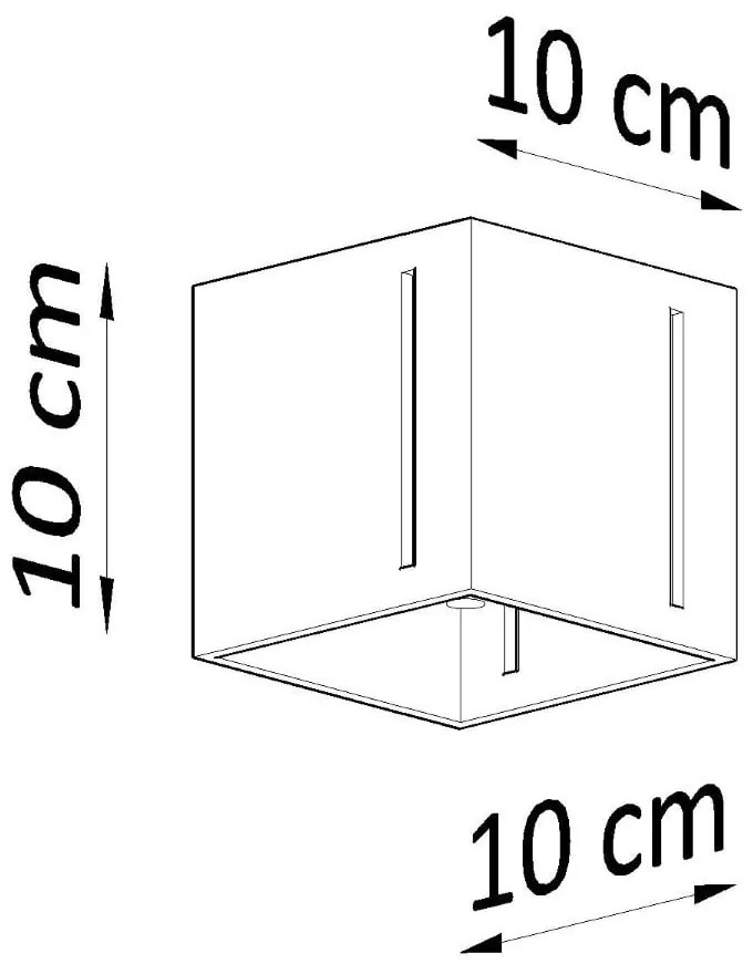 Biała lampa sufitowa z metalowym kloszem 10x10 cm Pax – Sollux