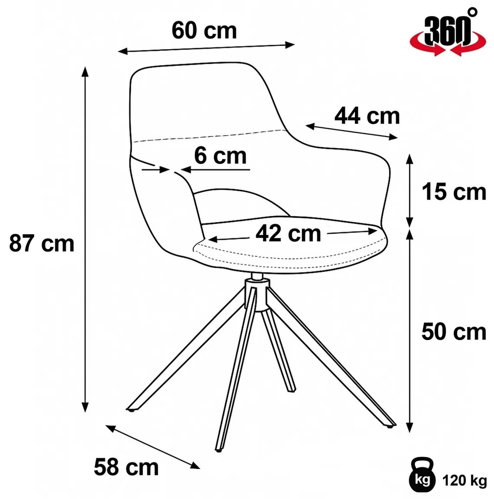 Krzesło do jadalni DCH-D1320 GREY2 z mechanizmempowrotnym
