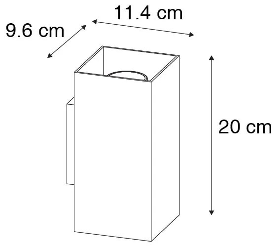 Inteligentna lampa ścienna czarna ze złotym kwadratem w komplecie 2 WiFi GU10 - SabDesignerski Oswietlenie wewnetrzne