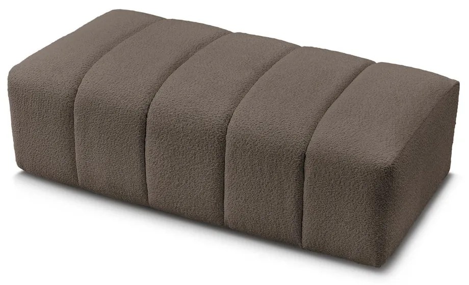 Brązowy podnóżek z materiału bouclé Annecy – Bobochic Paris