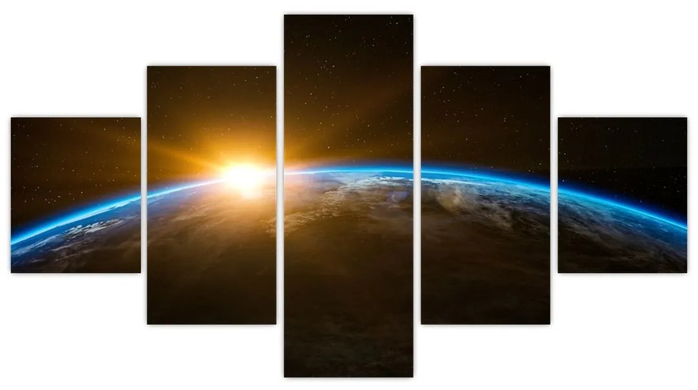Obraz planety Ziemi z kosmosu (125x70 cm)
