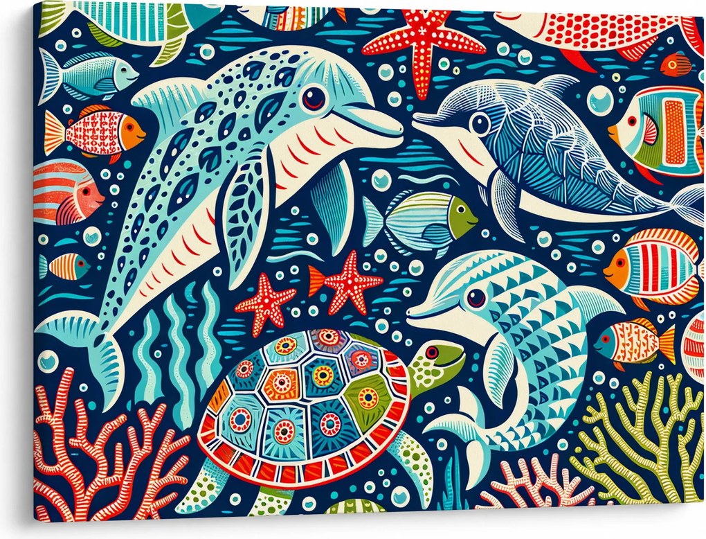 Obraz – Rysowane zwierzęta wodne (70x50 cm)