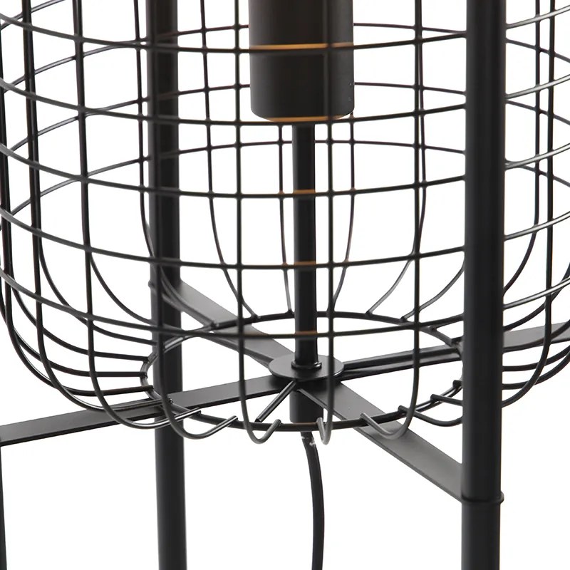 Industrialna lampa podłogowa czarna - Bliss Vefa