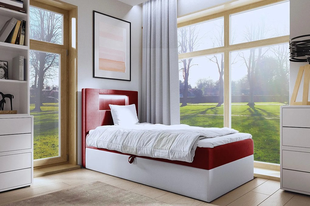 Czerwone pojedyncze łózko kontynentalne 3 rozmiary F0-M26