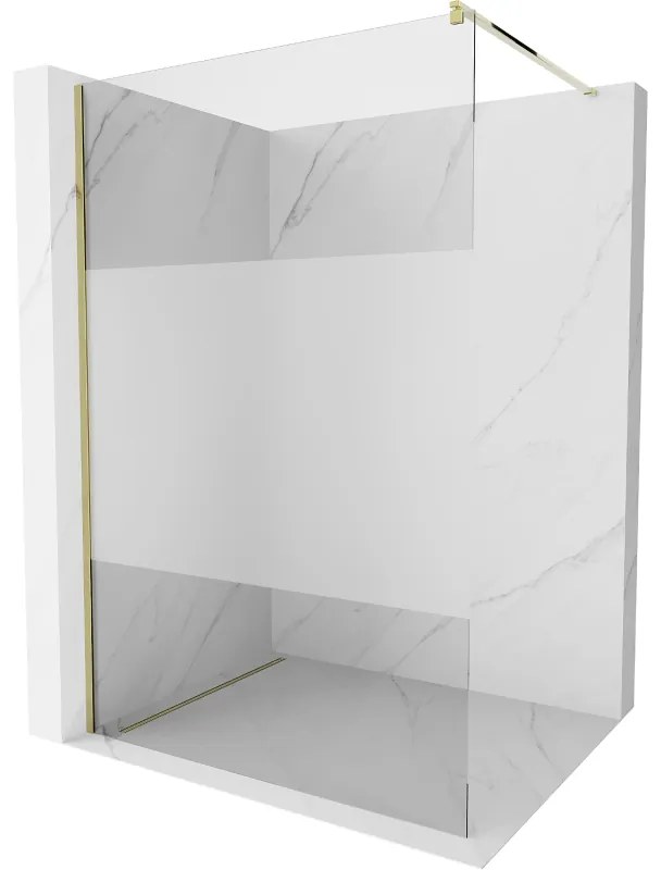 Mexen Kioto ścianka prysznicowa Walk-in 80 x 200 cm, transparent/szron 8 mm, złota - 800-080-101-50-35