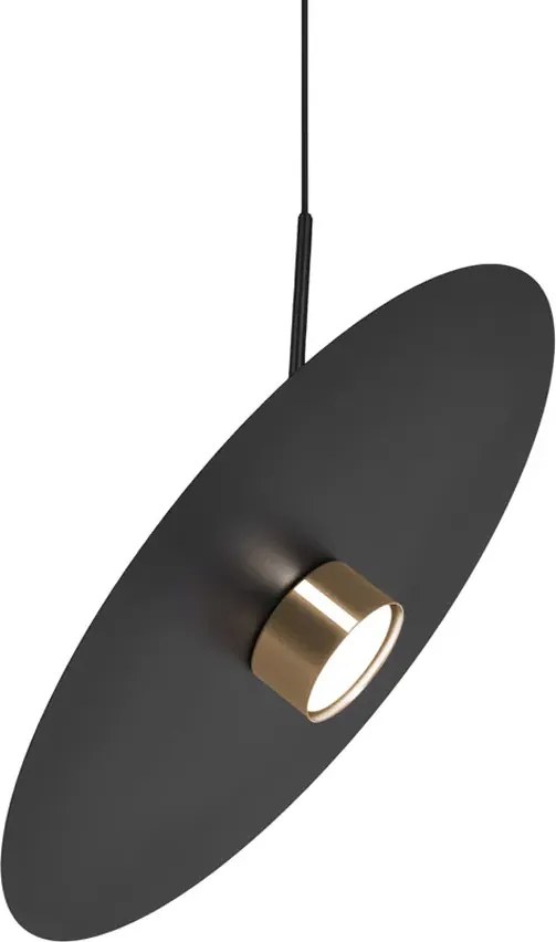 Lampa wisząca z dużym kloszem czarna N4-K08