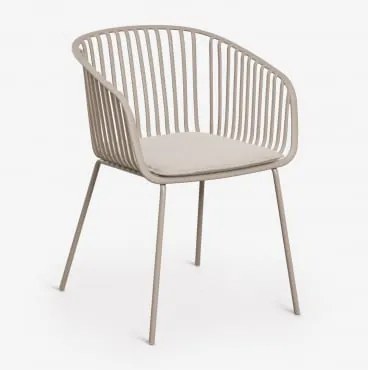 Zestaw 2 Krzeseł Ogrodowych Z Podłokietnikami Ze Stali I Polipropylenu Aradina Moka Brown - Sklum