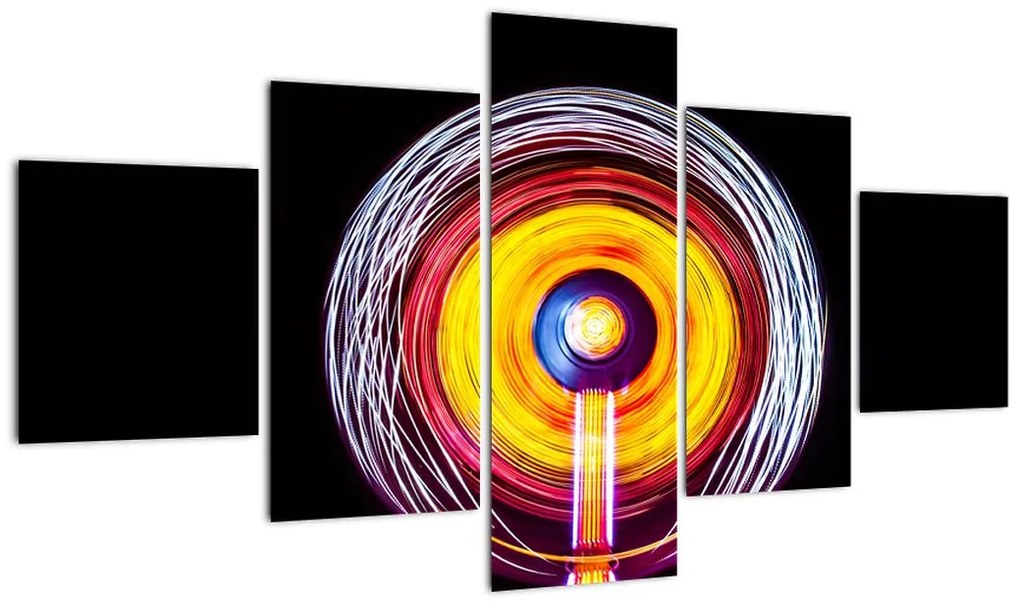 Obraz świateł w kręgu (125x70 cm)