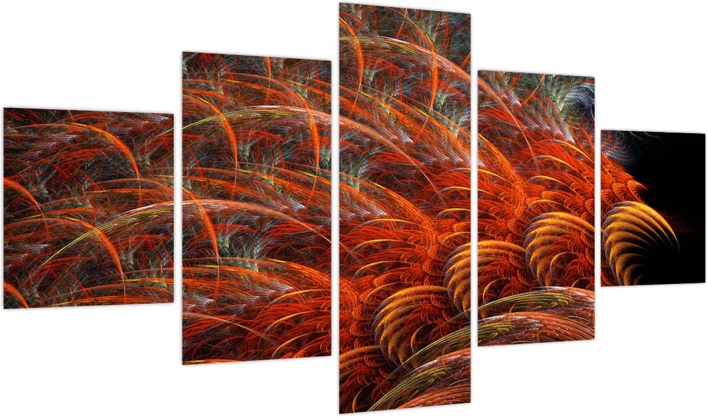 Obraz - Abstrakcyjna imitacja piór (125x70 cm)