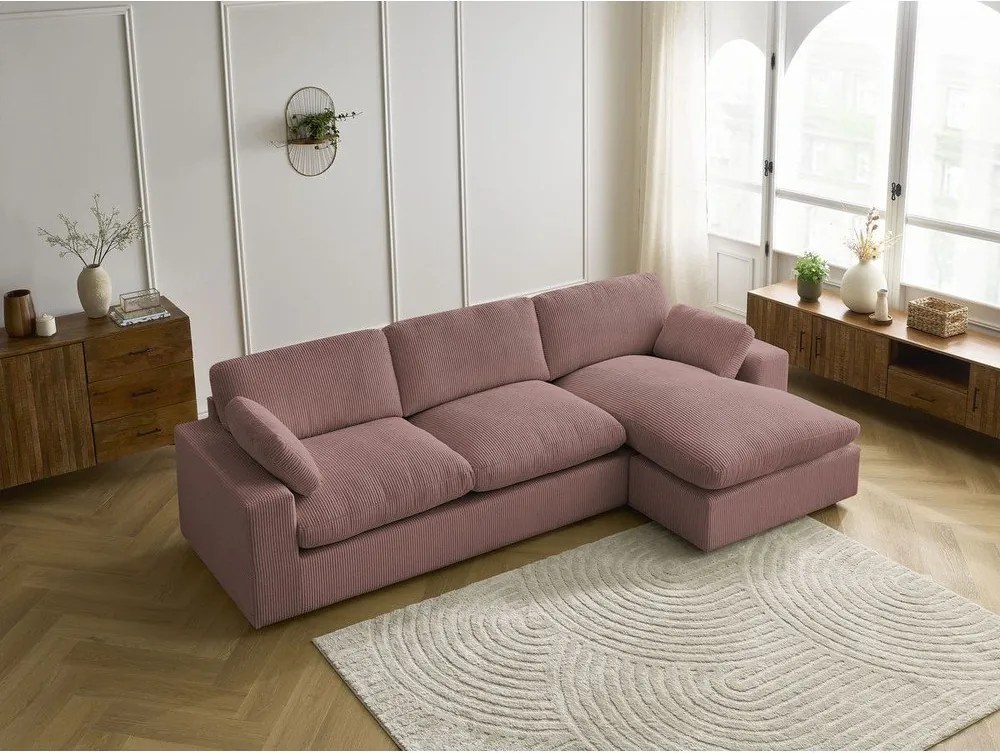 Różowy sztruksowy narożnik Belair – Bobochic Paris