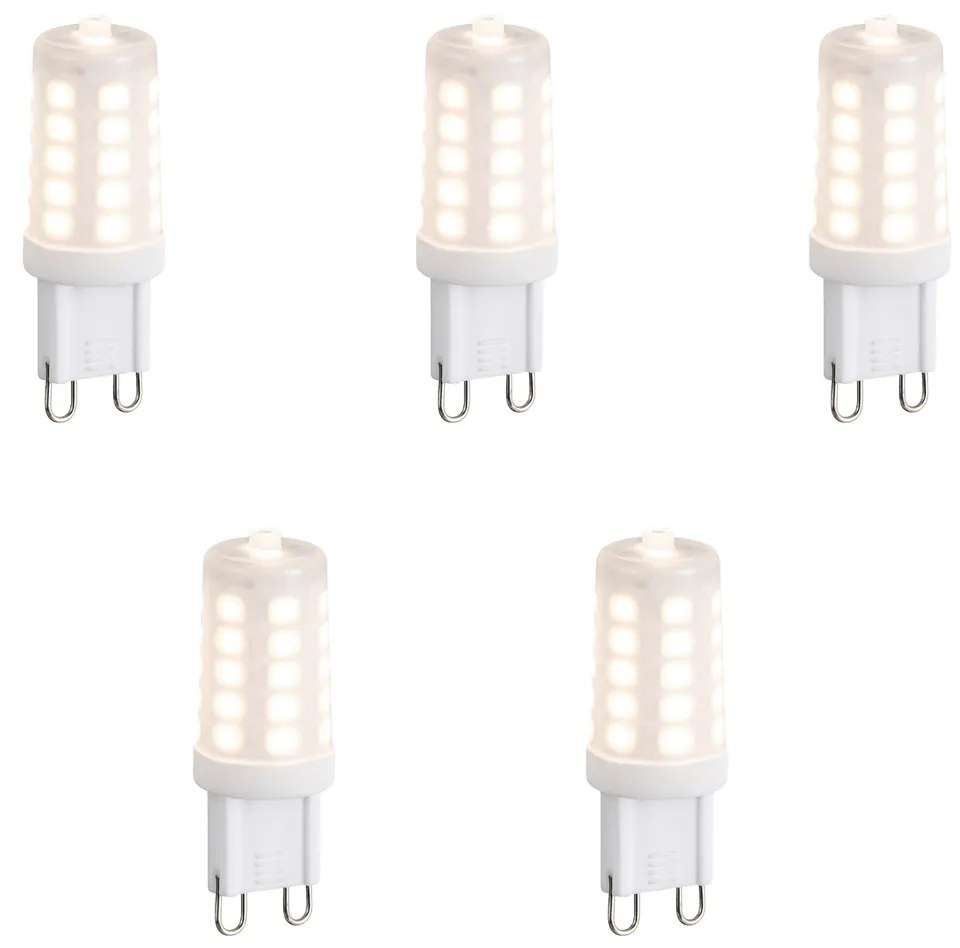 Zestaw 5 ściemnialnych żarówek LED G9, opalowych, 3W 250 lm 2700K