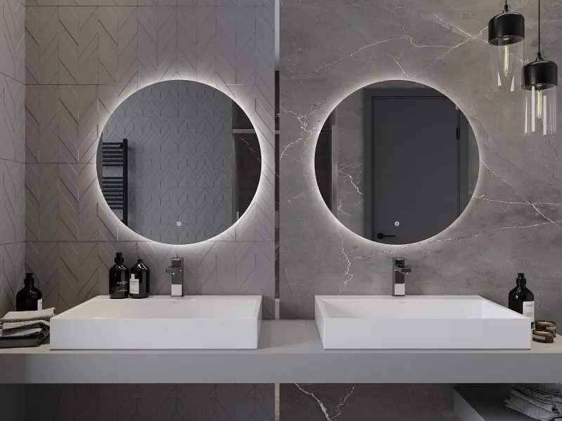 Mexen Erg lustro łazienkowe podświetlane, okragłe 70 cm, LED 6000K, antypara - 9823-070-070-611-00