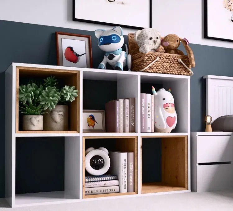 Biały niski regał na książki E1-H58