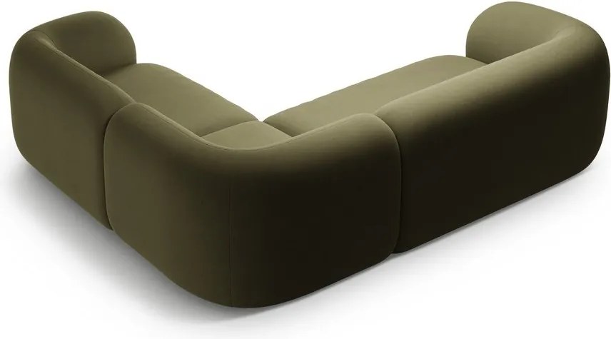 Zielony aksamitny narożnik (prawostronny/w kształcie litery L) Kate – Micadoni