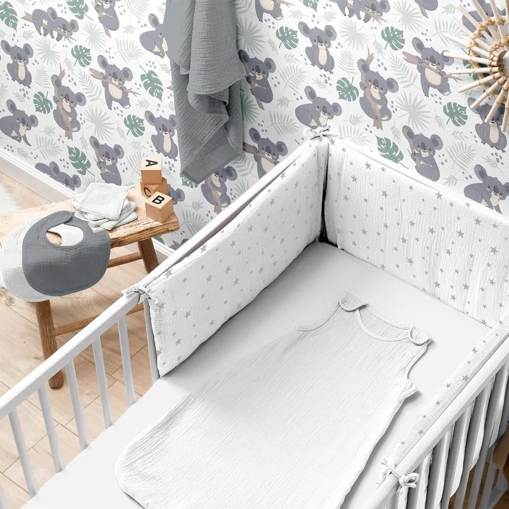 Muślinowe prześcieradło dziecięce do łóżeczka z gumką 70x140 cm – Bébé Douceur