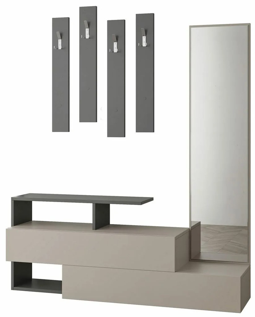 Zestaw do przedpokoju Ramda Light Mocha i Anthracite