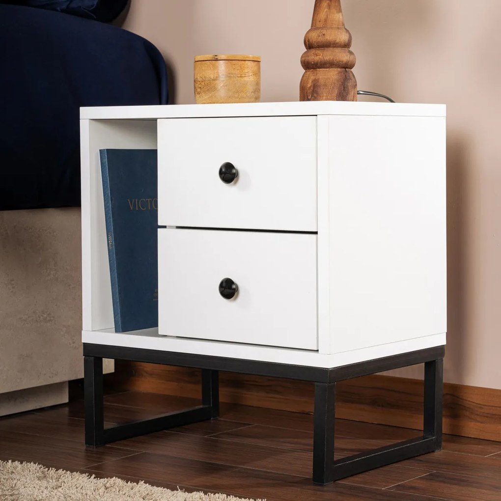 Stolik nocny Glimmer White