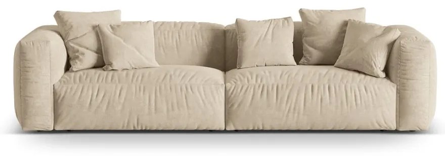 Beżowa aksamitna sofa modułowa 320 cm Martina – Micadoni