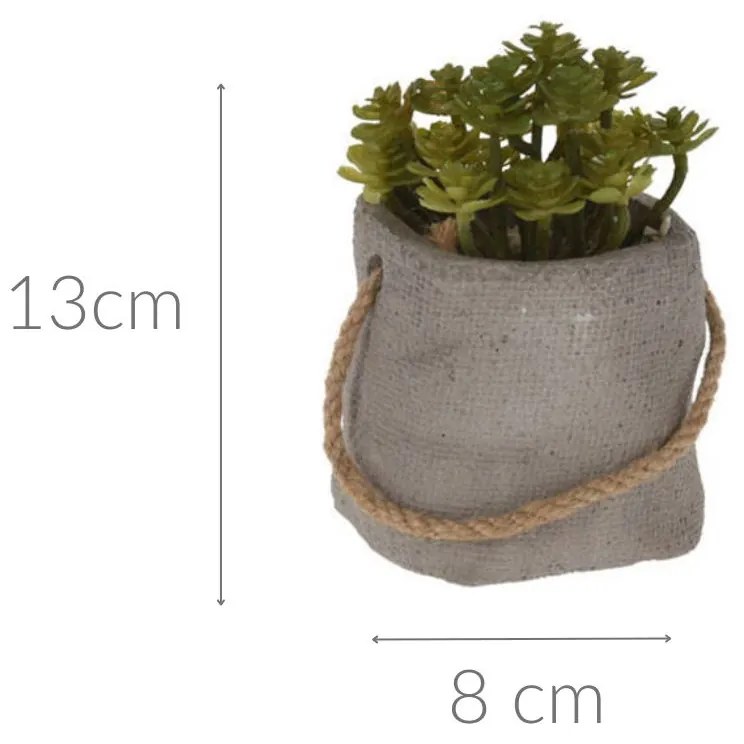 Sztuczna roślina w doniczce cementowej, Ø 8 cm