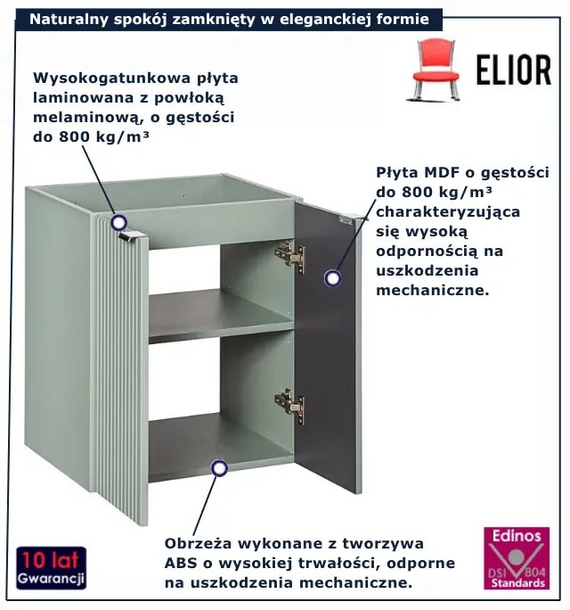 Szałwiowa szafka pod umywalkę z półkami T2-W21
