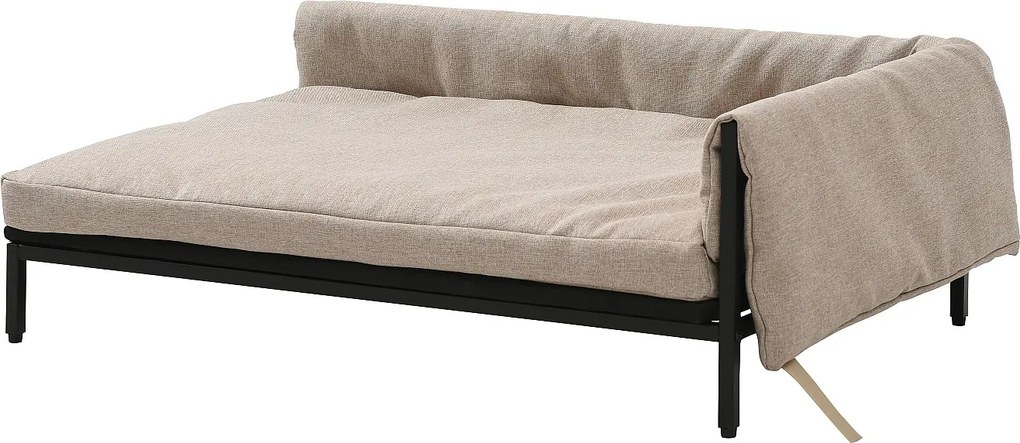 Kanapa narożna dla zwierząt lniana z metalowymi nogami - Beżowy - szer. 80 x gł. 58 x wys. 28 cm - SIPARIA