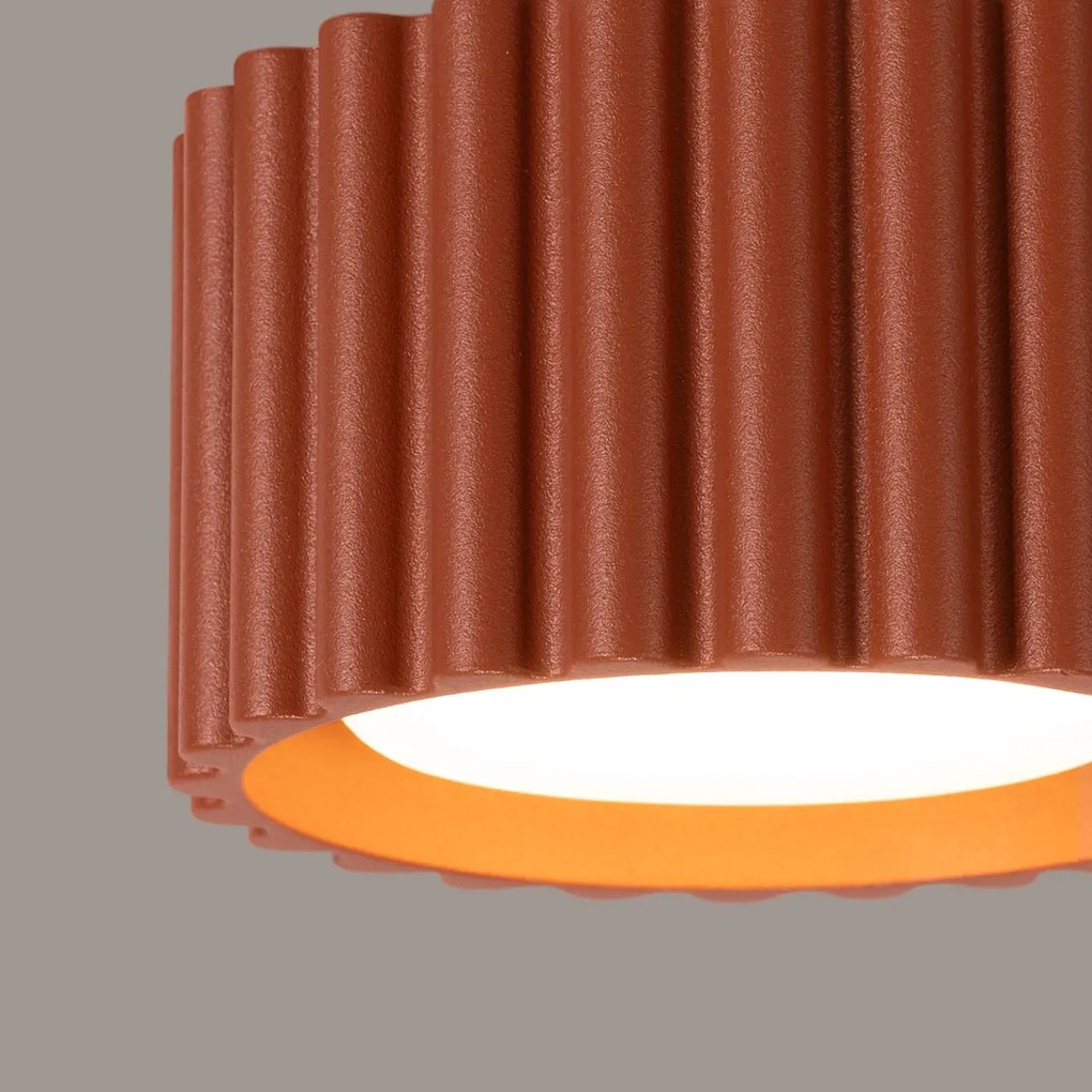 Plafon AURA 1 ochra czerwona GX53 ryflowany SOLLUX  LIGHTING
