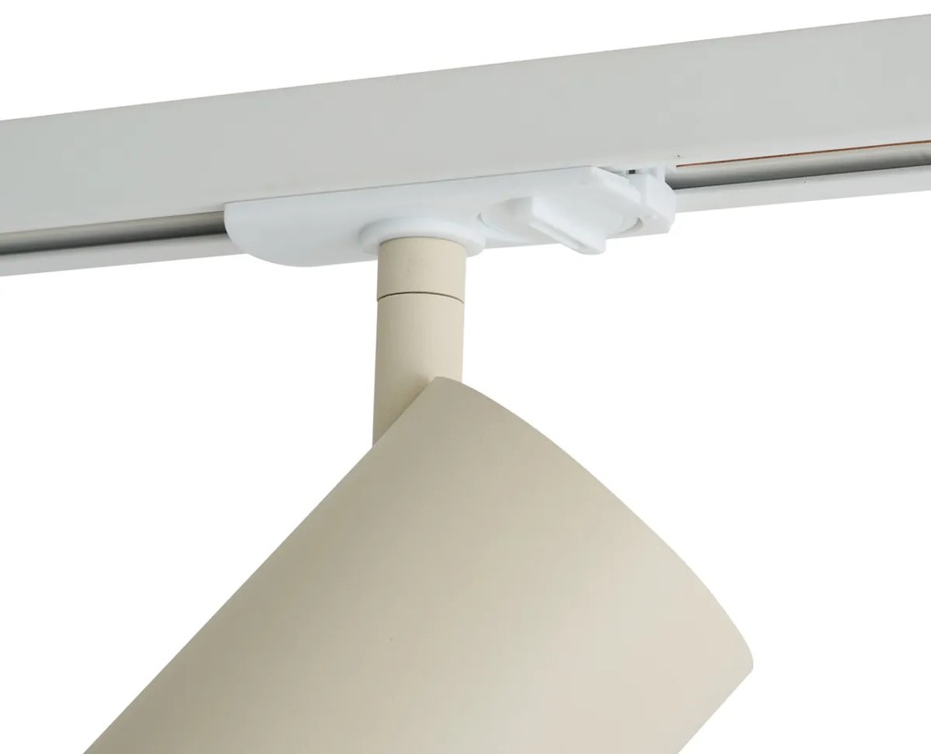 Nowoczesny reflektor w kolorze beżowym do systemu szynowego 1-fazowego GU10 70mm - Iconic Jeana Luxe Nowoczesny Oswietlenie wewnetrzne