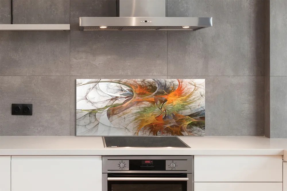 Panel szklany do Kuchni Geometryczna Gra Kolorów