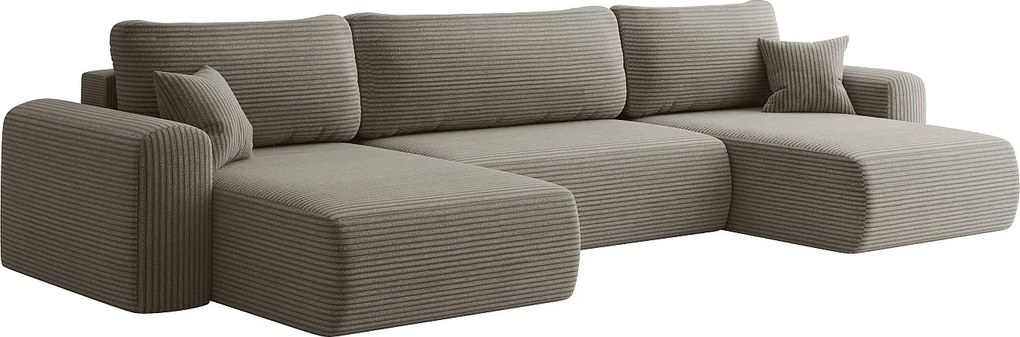 Sofa narożnik CAPRI U z funkcją spania, do salonu, szary