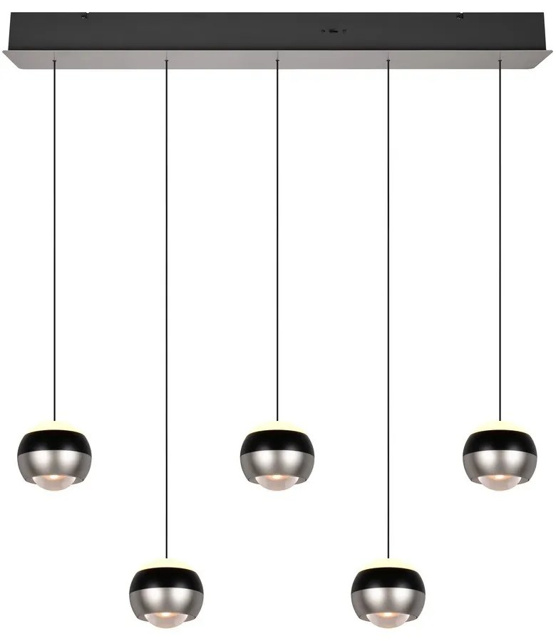 Czarna/w kolorze srebra lampa wisząca LED Orbit – Trio Select