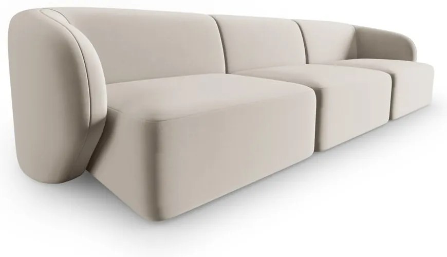 Beżowa aksamitna sofa 266 cm Paolo – Milo Casa
