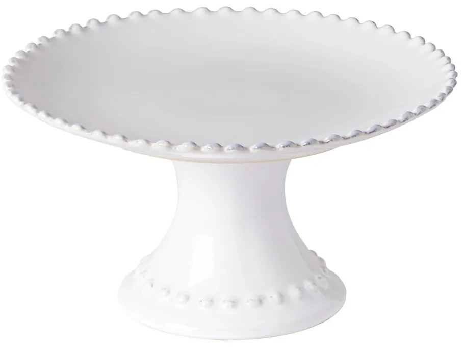 Biała kamionkowa taca na tort Costa Nova Pearl, ⌀ 22 cm