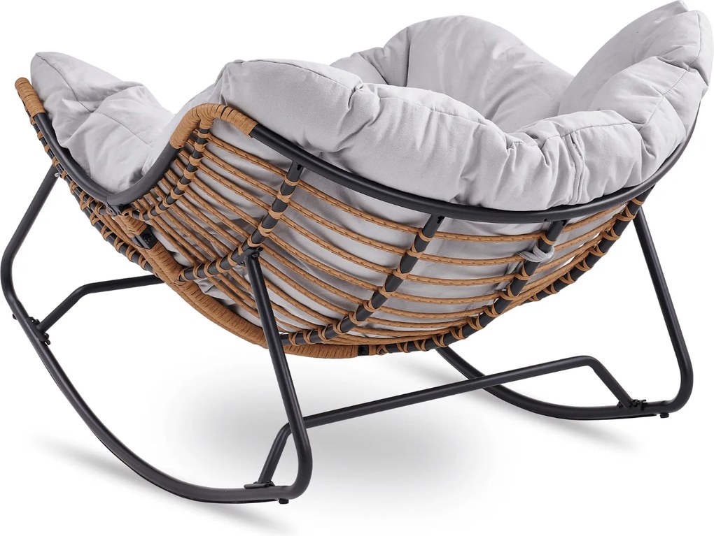 Fotel Bujany Ogrodowy ELTON na Płozach Szary Nowoczesny