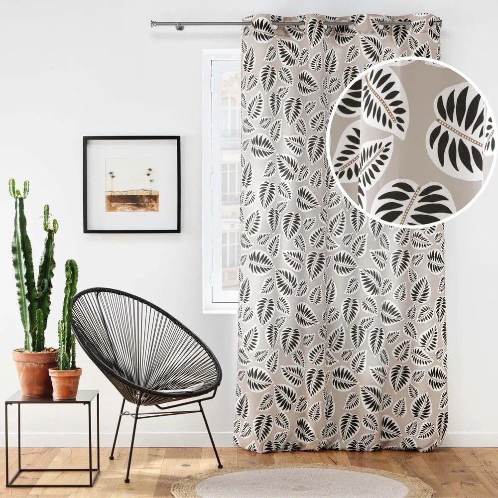 Czarno-beżowa zasłona 140x260 cm Alma – douceur d'intérieur