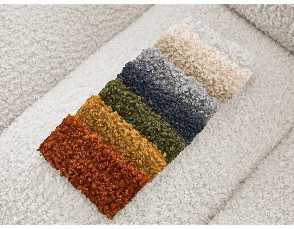 Biały podnóżek z materiału bouclé Hippolyte – Bobochic Paris
