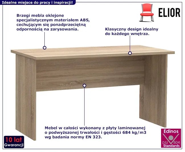 Skandynawskie biurko do biura dąb sonoma dąb sonoma