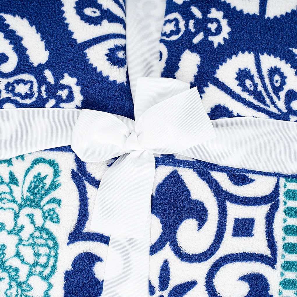 4Home Koc z barankiem Flowers niebieski, 150 x 200 cm