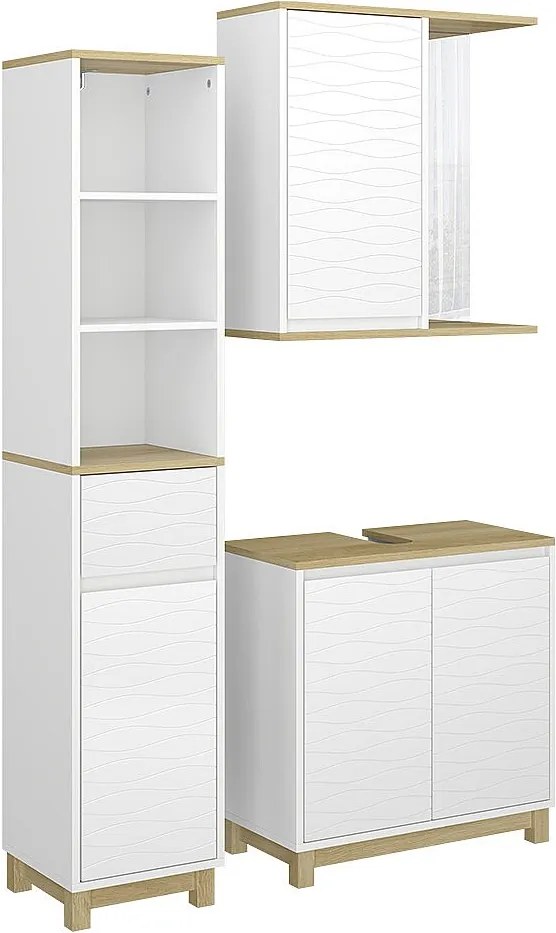 Zestaw mebli łazienkowych biały/dąb 60x30x60 livia