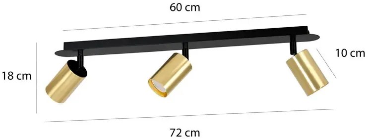 Czarno-złota nowoczesna lampa sufitowa - D084-Wersus