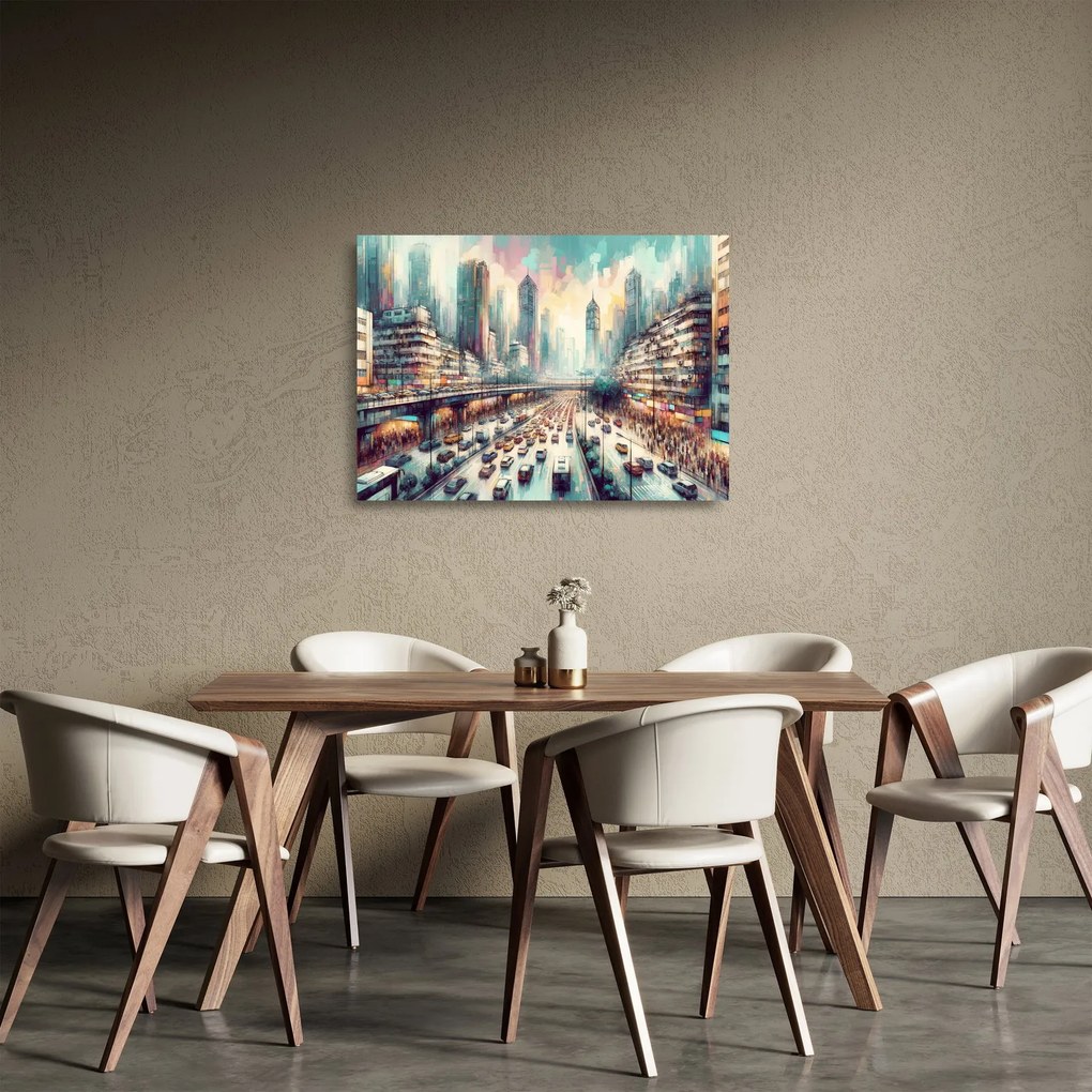 Obraz na szkle - Życie w wielkim mieście (70x50 cm)
