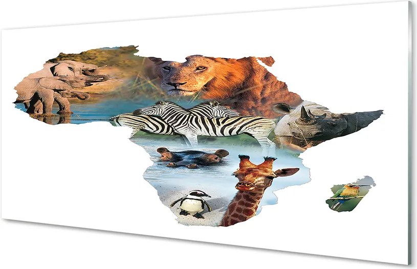 Panel szklany do Kuchni Dzika Fauna: Zebra, Żyrafa i Tygrys