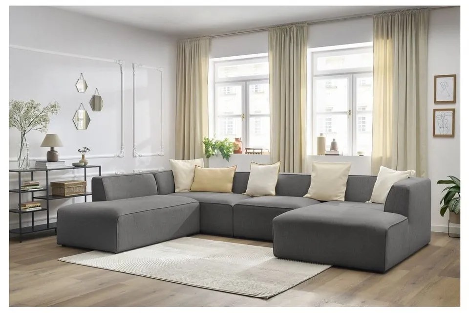 Ciemnoszary narożnik modułowy (lewostronny/w kształcie litery U) Megeve – Bobochic Paris