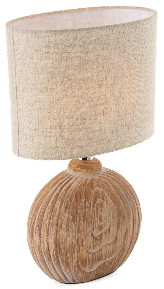 Lampa stołowa w stylu wiejskim beżowa z brązową 39 cm - Djo Rustykalny / Vintage Oswietlenie wewnetrzne