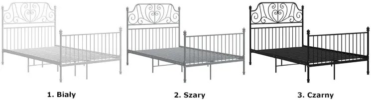 Szare metalowe łóżko z zagłówkiem 120x200 cm P1-L28